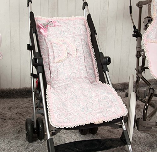 Babyline Caramelo - Colchoneta ligera para silla de paseo, color rosa