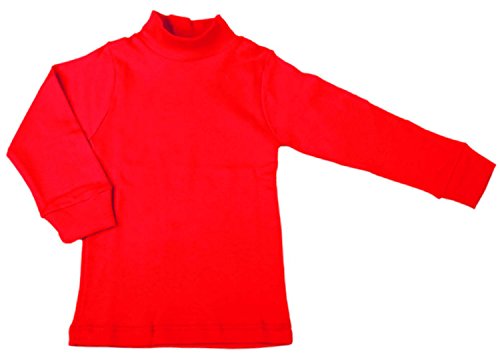 BabyVip - Body Polo Cuello Alto para niño y niña, Estilo básico, 100% algodón, Jersey algodón - Rojo - 10-11 años