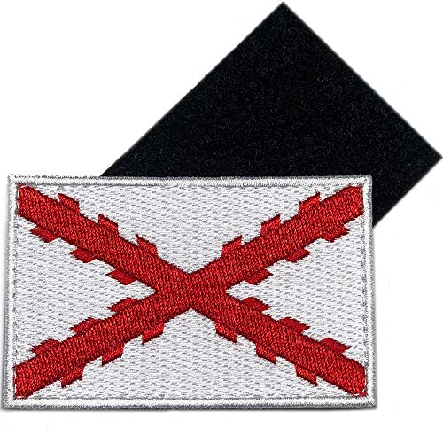 Bandera Cruz de Borgoña 100% Bordado - Escudo bordado - Parches Ropa - Parches Militares - Tercios Españoles - Imperio Español - 80 x 50 mm