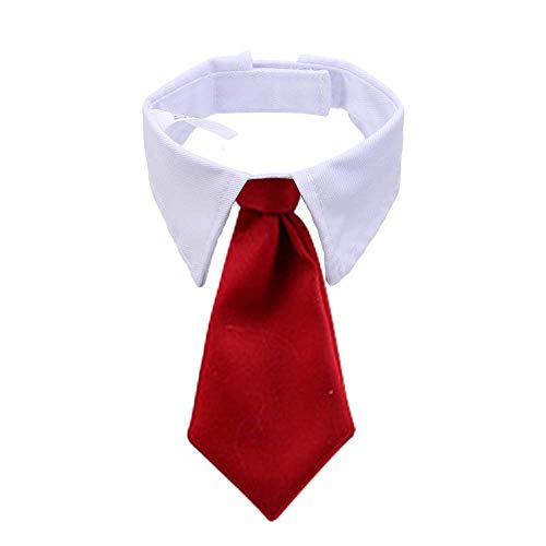 BERYLX Collar de pajarita para mascota/disfraz de mascota, corbata de cuello de perro gato con lazo ajustable para gato cachorro accesorios de aseo (rojo)
