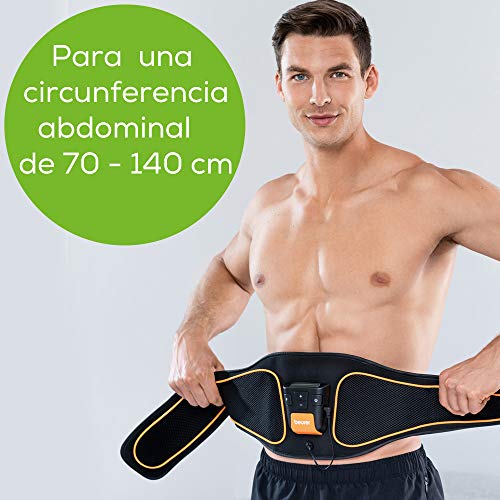 Beurer EM 37 Cinturón muscular abdominal, entrenamiento abdominal EMS, estimulación muscular para fortalecer y regenerar los músculos abdominales