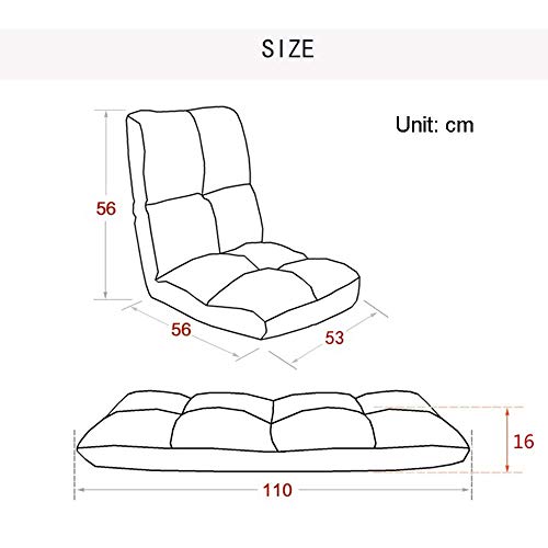 BEVANNJJ Silla Los Cojines del Asiento Trasero Plegable Acolchada Silla Piso, Tatami Ajustable Acolchonadas reclinable sofá Perezoso, Juego Sillas Compatible with niños y Adultos, 150 kg de Carga, BR