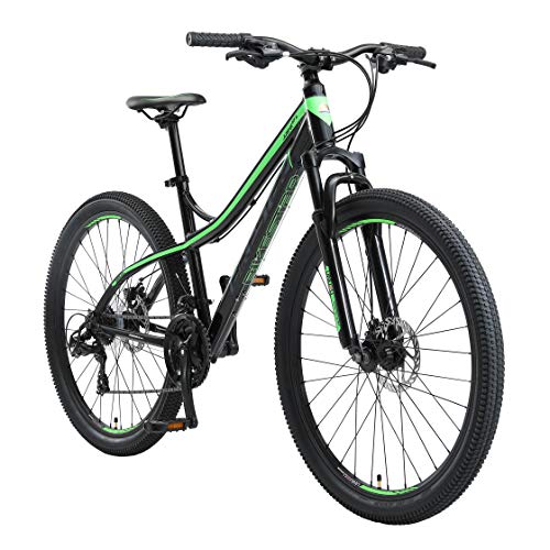 BIKESTAR Bicicleta de montaña Hardtail de Aluminio, 21 Marchas Shimano 27.5" Pulgadas | Mountainbike con Frenos de Disco Cuadro 17" MTB | Negro Verde