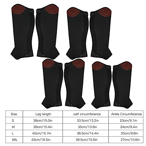 BIKING Half Chaps, 2Pcs Cuero Half Chaps Equitación Ecuestre Half Chaps Protector de Pierna para Adultos(M)