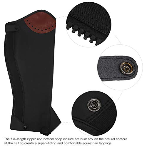 BIKING Half Chaps, 2Pcs Cuero Half Chaps Equitación Ecuestre Half Chaps Protector de Pierna para Adultos(M)