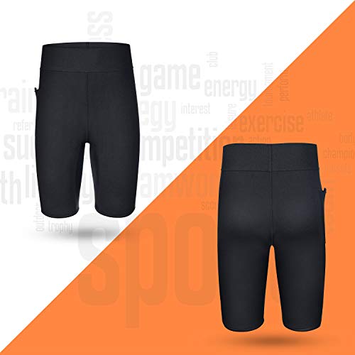 Bingrong Pantalones Cortos para Hombre Pantalón de Sudoración Pantalones de Neopreno para Ejercicio para Deportivo (Negro, XXX-Large)
