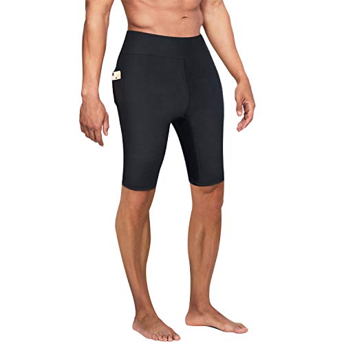 Bingrong Pantalones Cortos para Hombre Pantalón de Sudoración Pantalones de Neopreno para Ejercicio para Deportivo (Negro, XXX-Large)