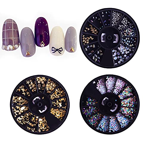 Biutee Nail Art 7 Cajas Diamantes Decoracion para Uñas Kit Piedras Decorativas con 1pcs Selector y 1pcs Lápiz de Recogida
