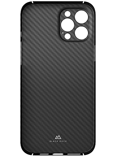 Black Rock - Carcasa de carbono ultra fina compatible con Apple iPhone 12 Pro Max | Funda de teléfono móvil aramida de fibra de carga, carga inalámbrica, Premium (negro)