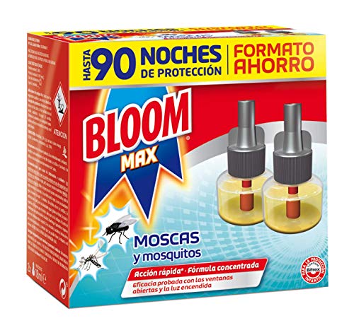 Bloom Max Insecticida Electrico Líquido contra moscas, y mosquitos común y tigre - Pack de 2 Recambios
