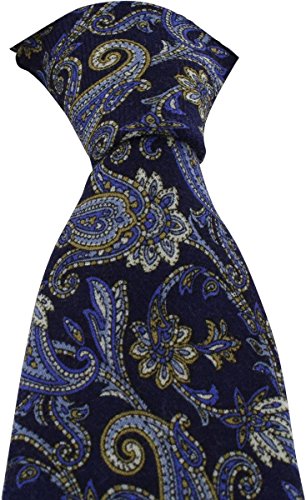 Blue Paisley lana corbata de Michelsons of London