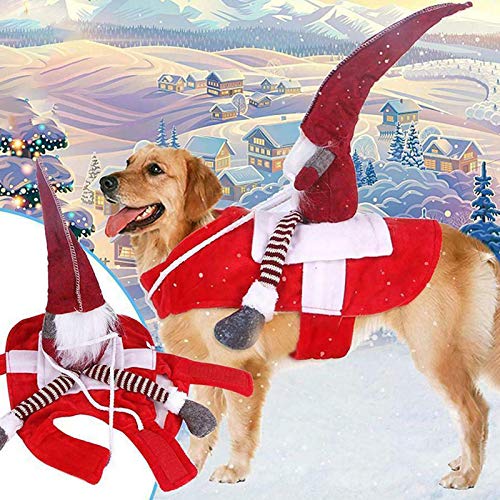 Bodhi2000 Ropa para mascotas, abrigo de cachorro, ropa de perro de Navidad Ropa de gato para mascotas Chaqueta de montar a caballo falda disfraz de cachorro Cosplay - M