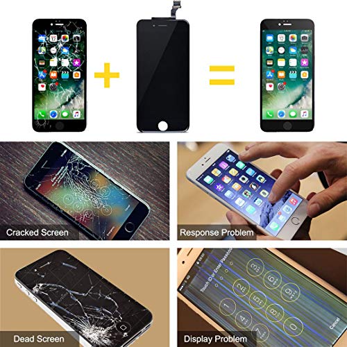 Bokman LCD Pantalla para iPhone 6, Táctil LCD Reemplazo con Herramientas de Reparación(Negro)