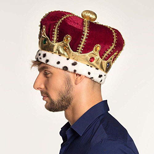 Boland 36106 – Sombrero Majestad, multicolor, corona para adultos, Rey Duquín, sombrero de peluche, carnaval, fiesta temática
