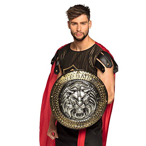 Boland 43999 – Señal de caballero, diámetro 44,5 cm, dorado y plateado, escudo protector, gladiador, romano, luchador, disfraz, carnaval, fiesta temática