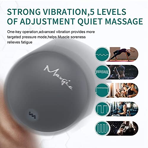 Bolas de Lacrosse de masaje eléctrico, bola de terapia para masaje de punto de gatillo, masajeador de tejido profundo para liberación miofascial, bola de masaje vibrante para ejercicio (gris)