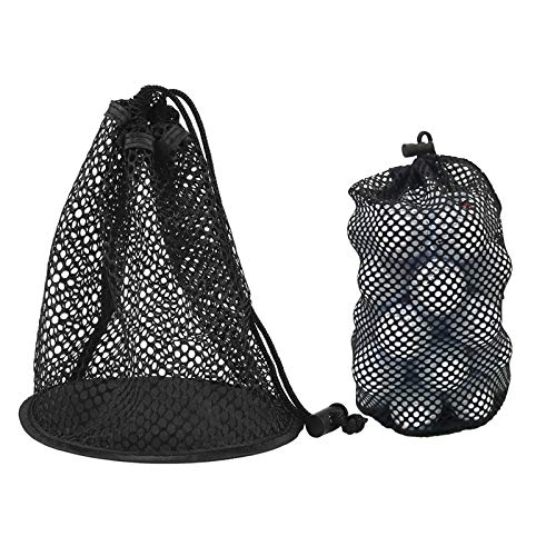 Bolsa de Pelotas de Golf, Bolsa de Plástico de Nylon con Cordón Bolsa Portátil de 12-32 Pelotas de Golf de Almacenamiento en Red Bolsa de Accesorios de Golf Cordón de Malla Grande para Uso Exteriores