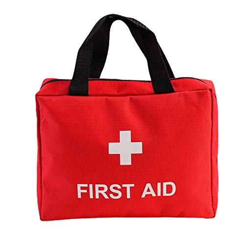 Bolsa de primeros auxilios con cremallera vacía bolsa de rescate de viaje de primera respuesta organizador de medicina para emergencias (solo bolsa) (rojo)