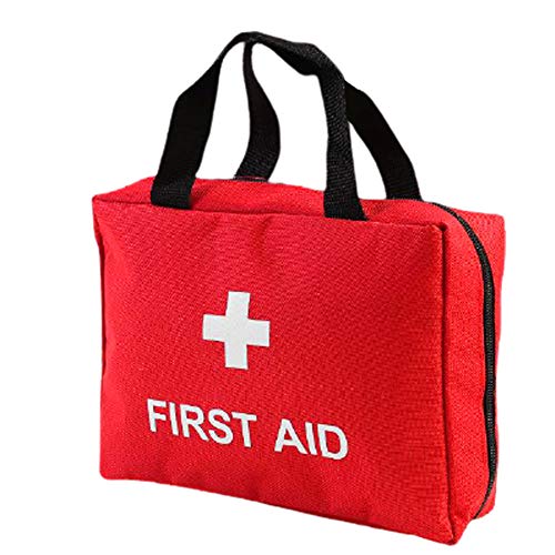 Bolsa de primeros auxilios con cremallera vacía bolsa de rescate de viaje de primera respuesta organizador de medicina para emergencias (solo bolsa) (rojo)