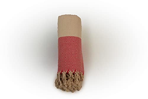 Bonamaison Toalla turca de 100% algodón, Toalla de Playa y baño, Ligera, Suave y Absorbente, 90 x 180 cm