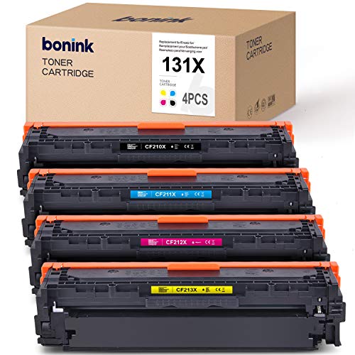 BONINK 4 tóner regenerado para HP 131X 131A CF210X Laserjet Pro 200 Color MFP M276nw M276n M251n M251nw (Negro Cian Magenta Amarillo)
