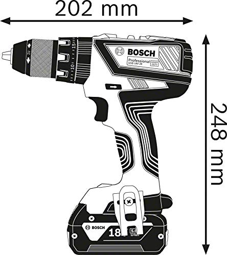 Bosch Professional 18 V System Taladro Percutor a Batería GSB 18 V-28, 1 Batería 2.0 Ah, 1 Batería 4.0 Ah, Cargador GAL 18 V-20, L-Case Pick & Click con Set Accesorios de 100 uds, Amazon Exclusive Set