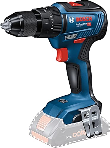 Bosch Professional 18V System GSB 18V-55 - Taladro percutor a batería (55 Nm, 2 baterías x 2.0 Ah, set 35 acc. impacto, en maletín) - Amazon Edition