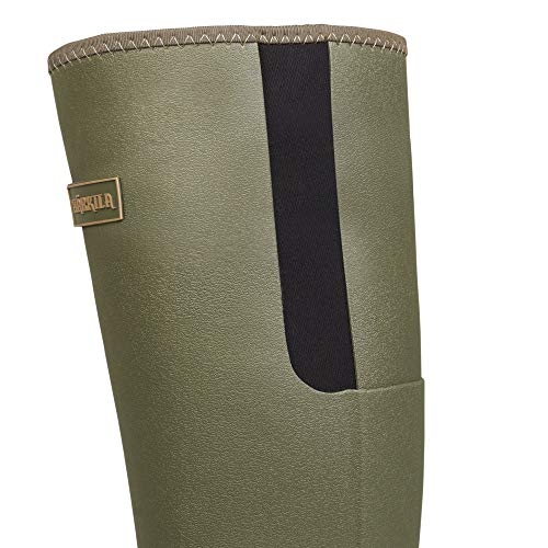 Botas de goma de caza de endurecedora, forradas con neopreno de 3 mm, suela antideslizante Vibram®, color Verde, talla 40 EU