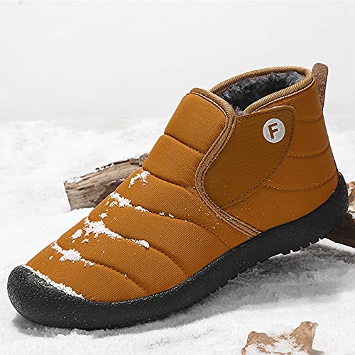 Botas de nieve para hombre y mujer, par de botas de nieve de invierno, de algodón, clásicas, forradas, botas de nieve, botas de exterior, botas de trabajo, impermeables, antideslizantes, tubo corto