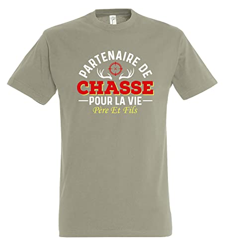 Boutique KKO Camiseta humanitaria de caza de padre e hijo, regalo de caza, caqui, XL
