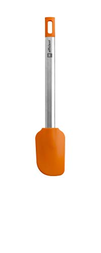 BRA Efficient Lengua Pastelera de Cocina, Acero INOX, Nailon y Silicona, Naranja, 27.5 cm