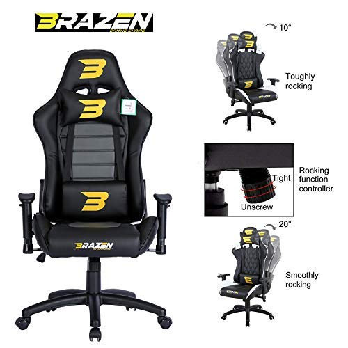 BraZen 18133 Sentinel Elite-Silla para Juegos de PC, White, Talla única