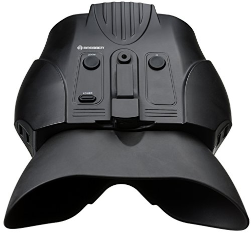 Bresser Digital dispositivo de visión nocturna binocular 1x con batería integrada y soporte para la cabeza, negro