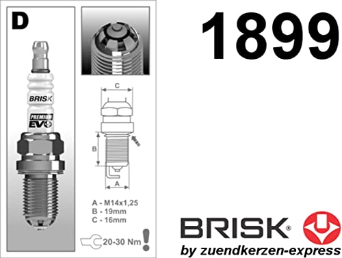 BRISK Premium EVO DR17SXC 1899 Bujías de Encendido, 4 piezas