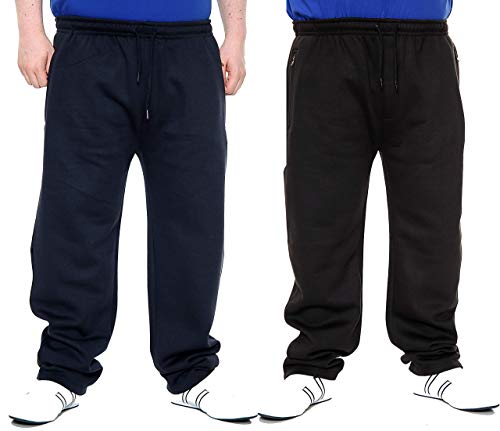 Brooklyn Pantalones de chándal de talla grande con bolsillos de cremallera 2XL-8XL, color azul marino y negro