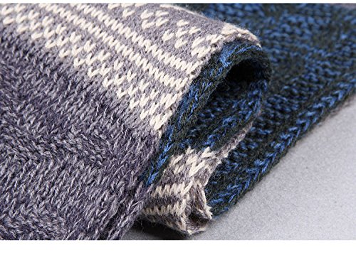 Bufanda de Hombre la tela escocesa cozy Lana Abrigo Del Mantón cuello bufanda Regalos para Hombre unisexo (Azul)
