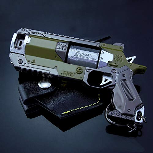 BYWL 1/6 Metal Wingman Pistola Pistola de Aleación Arma de Acción Figura Artes Llavero de Regalo Modelo de Juguete Prop Decoración Colgante
