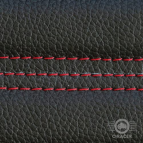 C-Racer Asiento de asiento universal para silla de montar solo, pequeño, antideslizante, color negro, tipo de costura cuadrada, hilo rojo color PN: SCR11