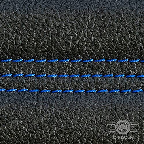 C-Racer Asiento de asiento universal para silla de montar solo, pequeño, antideslizante, color negro, tipo de costura recta, hilo azul color PN: SCR11