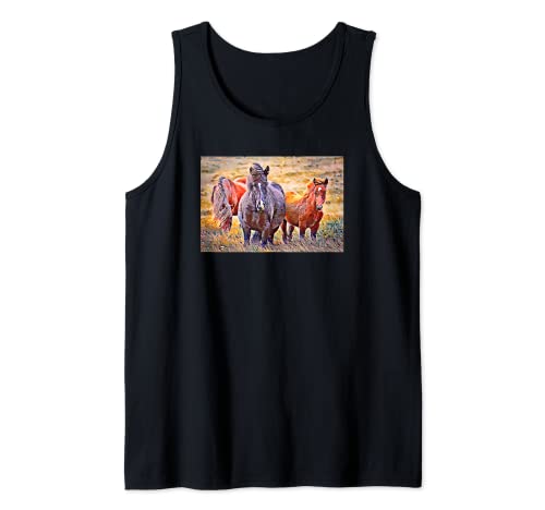 Caballo amante para las mujeres ecuestre pintura al óleo caballos Camiseta sin Mangas