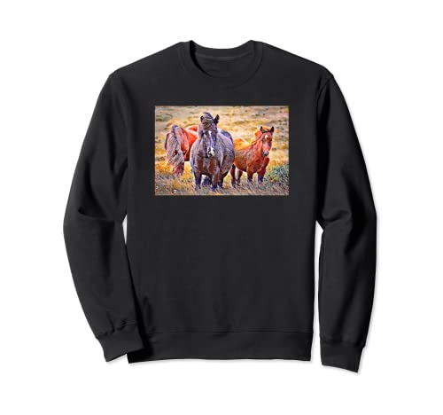 Caballo amante para las mujeres ecuestre pintura al óleo caballos Sudadera