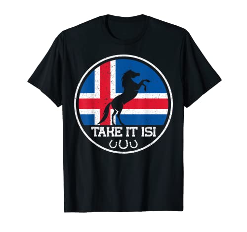 Caballos de Islandia Mujeres Bandera de Islandia Tómalo Isi Camiseta