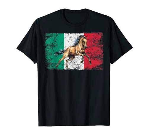 Caballos patrióticos de la bandera italiana de la granja a caballo Caballos Camiseta