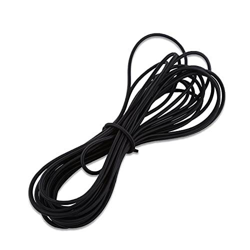 Cable elástico de 5/10 mm,Resistente al Desgaste, para Campaña Bolsos Equipaje Equipos Deportivos Equipaje de Motocicleta Lona de Vamión, de Hilo de Látex, Fibra de Polipropileno(Negro 5mm*10m)