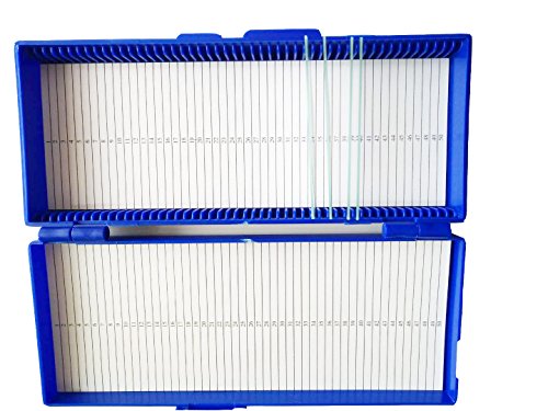 Caja con capacidad para 50 portaobjetos de cristal, azul, 1