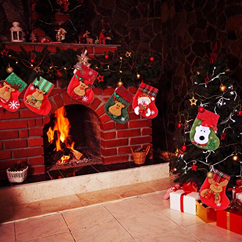 Calcetín de Navidad,8 pcs Medias de Navidad Bolsa de Regalo,para Bolsa de regalo de saco de Navidad para la decoración del árbol Calcetín de decoración navideña Para llenar y colgar (Lentejuelas)