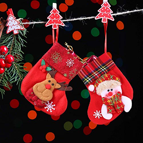 Calcetín de Navidad,8 pcs Medias de Navidad Bolsa de Regalo,para Bolsa de regalo de saco de Navidad para la decoración del árbol Calcetín de decoración navideña Para llenar y colgar (Lentejuelas)