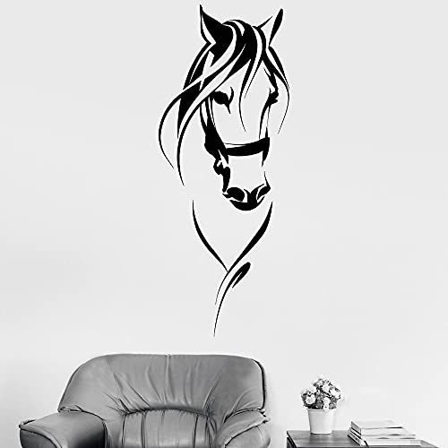 Calcomanías de vinilo para pared, cabeza de caballo, animal, mascota, habitación, decoración, pegatinas, calcomanías de pared de caballo, calcomanías de vinilo para pared A9 57x124cm