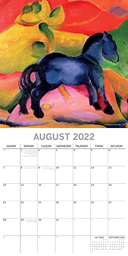 Calendario de pared cuadrado 2022 – expresionistas, vista mensual, 12 x 12 pulgadas, 16 meses, tema de arte y antigüedades, incluye 180 pegatinas recordatorias