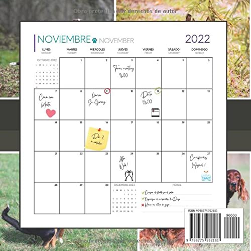 Calendario Perros Cagando 2022: Planificador de pared mensual divertido idea de regalo gracioso broma entre colegas y compañeros (amigo invisible) ... días festivos nacionales | año divertido.